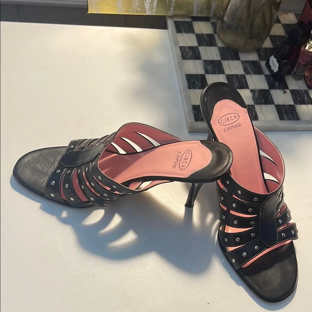 Joan & David Black and Silver Mules with Elegant Design - Picture 6 of 16